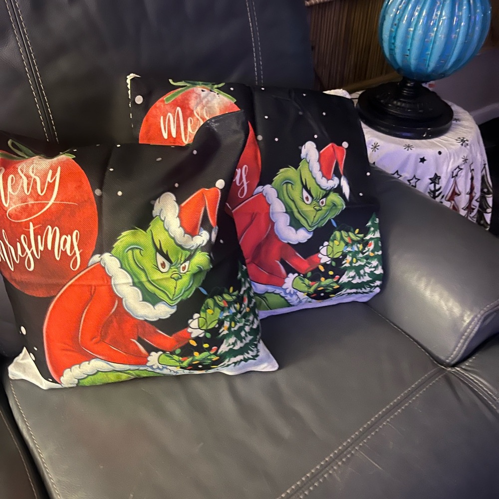 Grinch Christmas Throw Pillow Covers